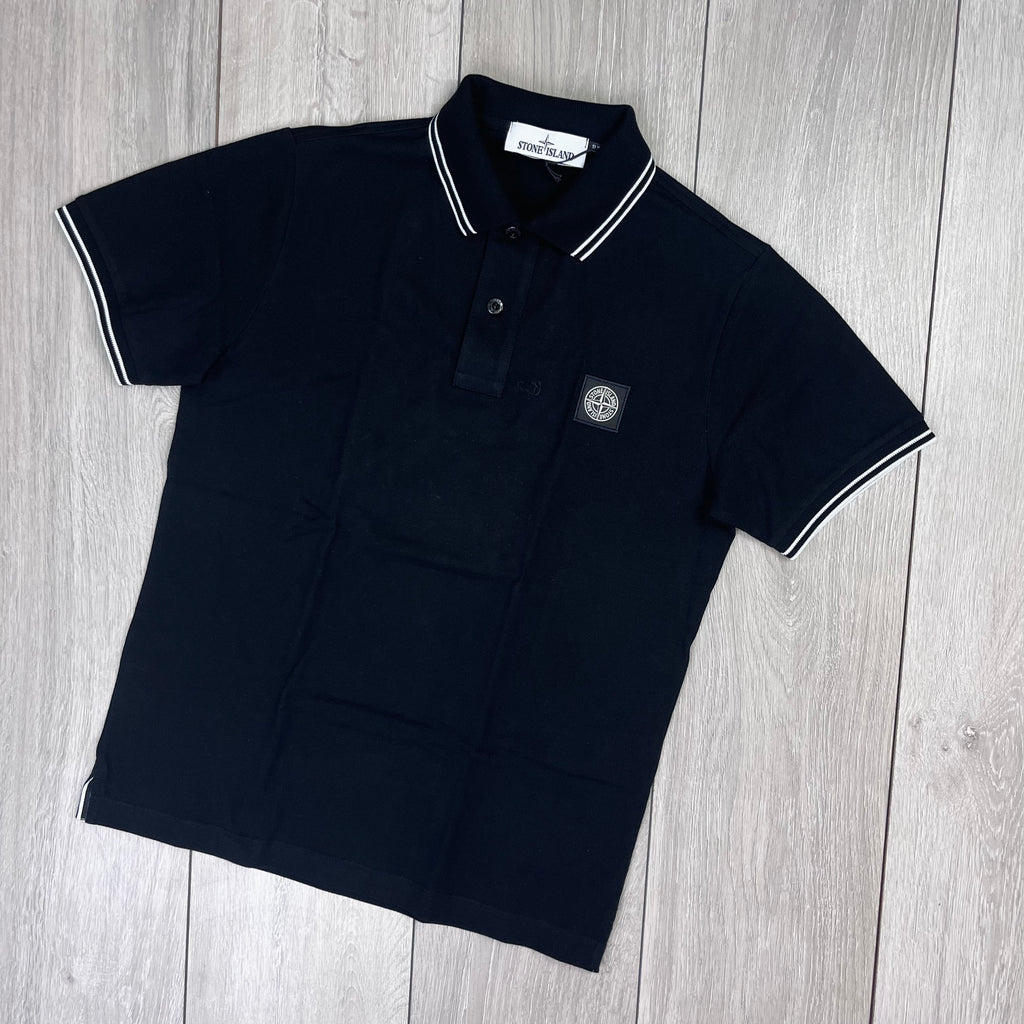 Stone Island Patch Polo Shirt - Black -Usfansport