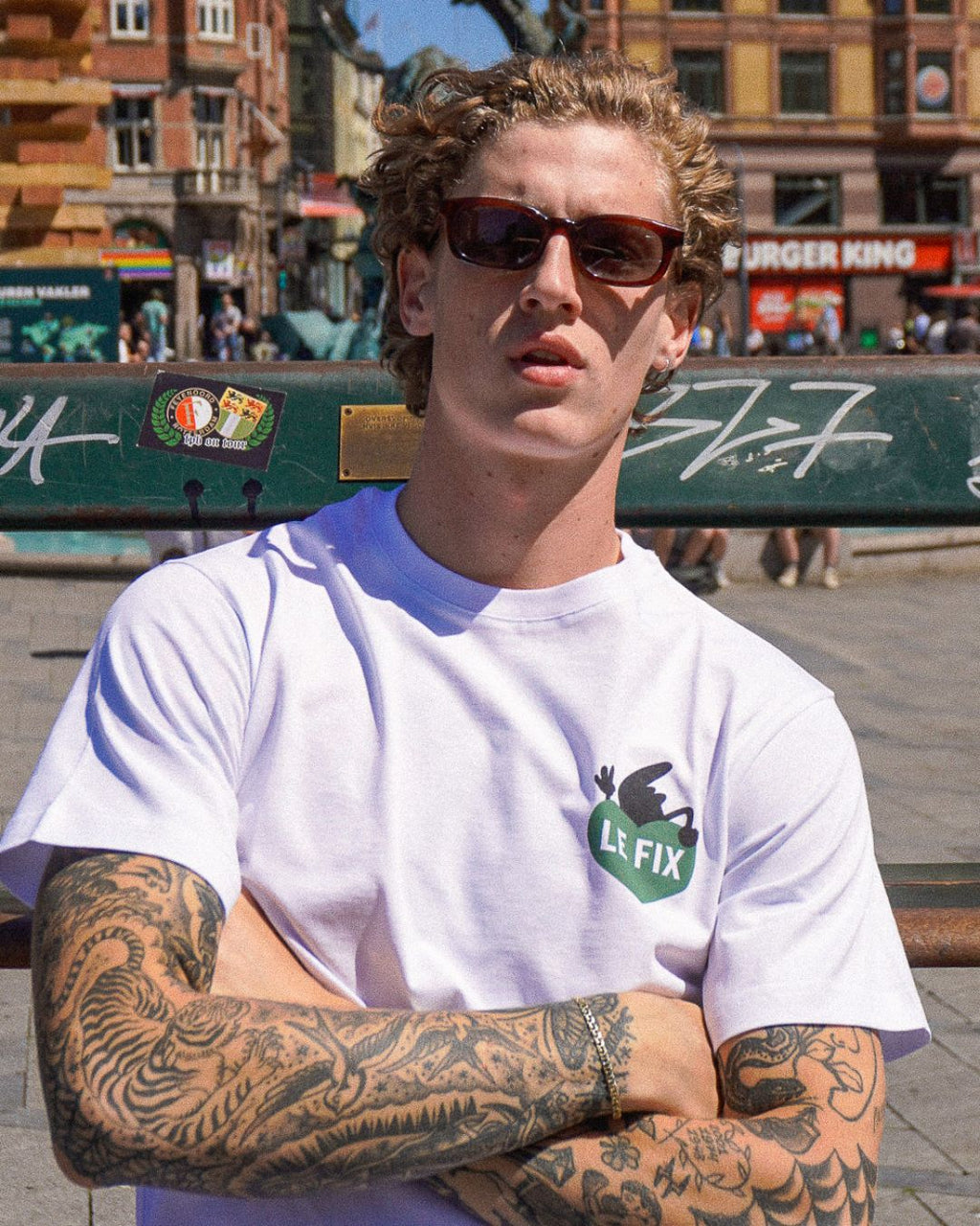 Le Fix Kaj Lover T-Shirt I Hvid