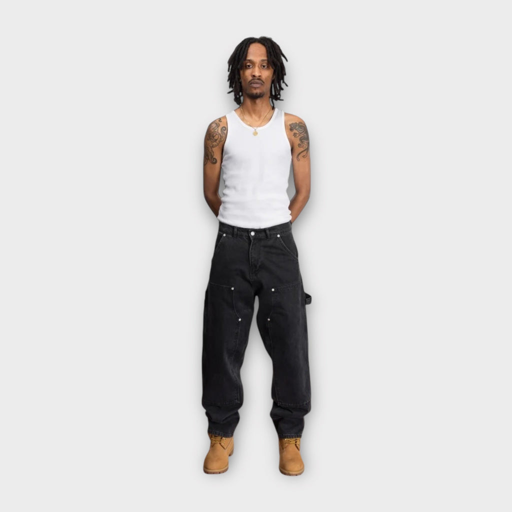 Patta Double Knee Denim Jeans I Sort