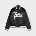 Patta Script Logo Satin Varsity Bomber Jakke I Black