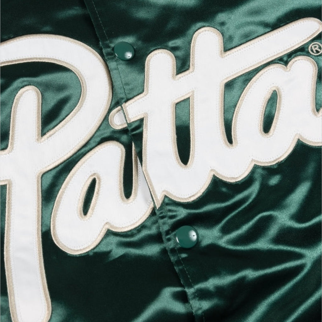 Patta Script Logo Satin Varsity Bomber Jakke I Green