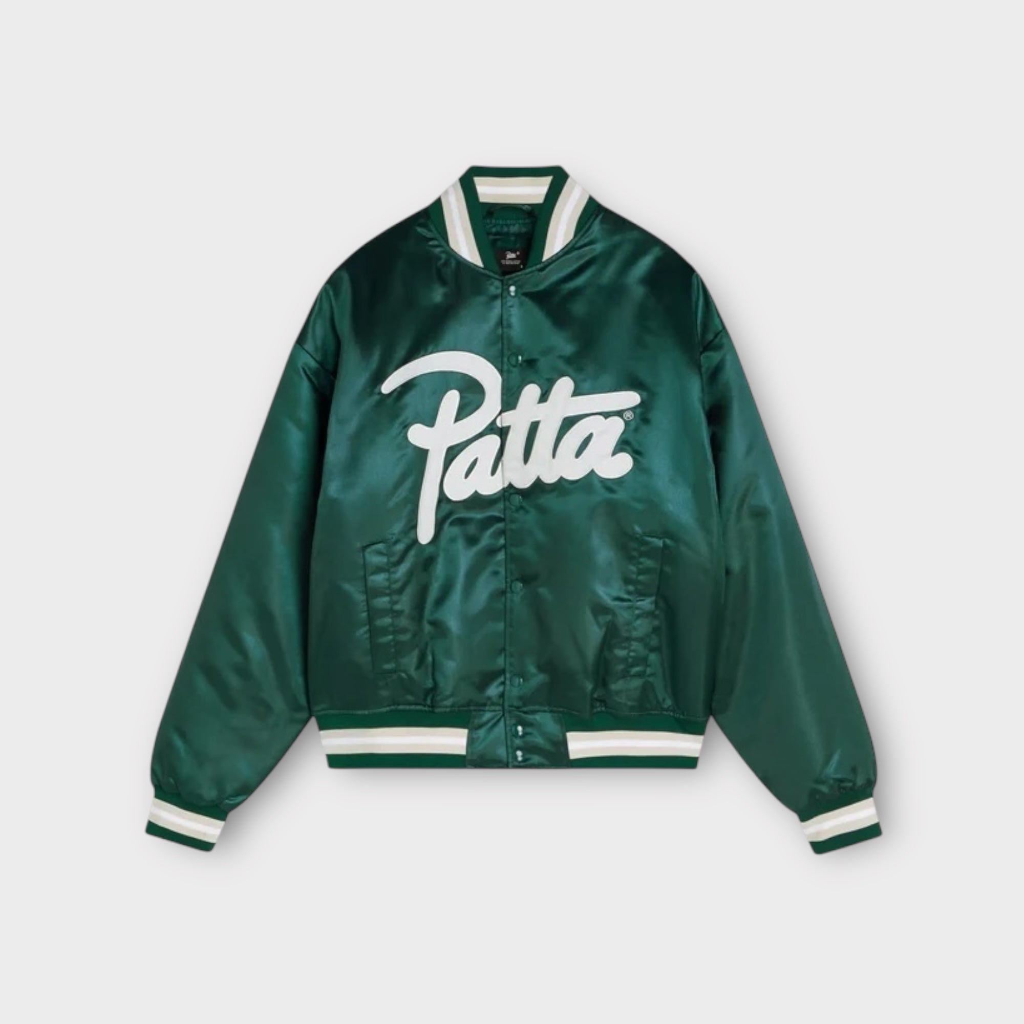 Patta Script Logo Satin Varsity Bomber Jakke I Green