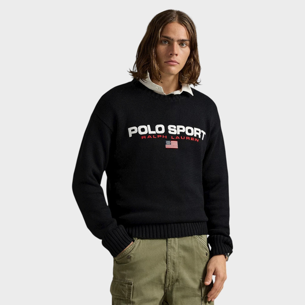 Ralph Lauren Big Fit Polo Sport Cotton Jumper I Sort