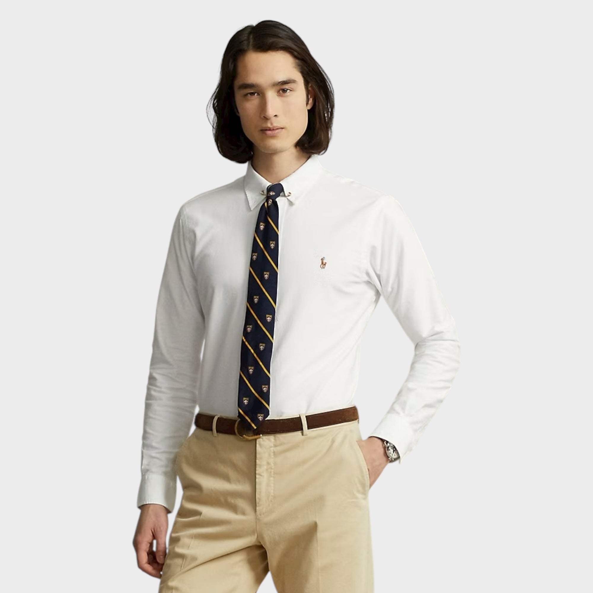 Ralph Lauren Custom Fit Oxford Skjorte I Hvid