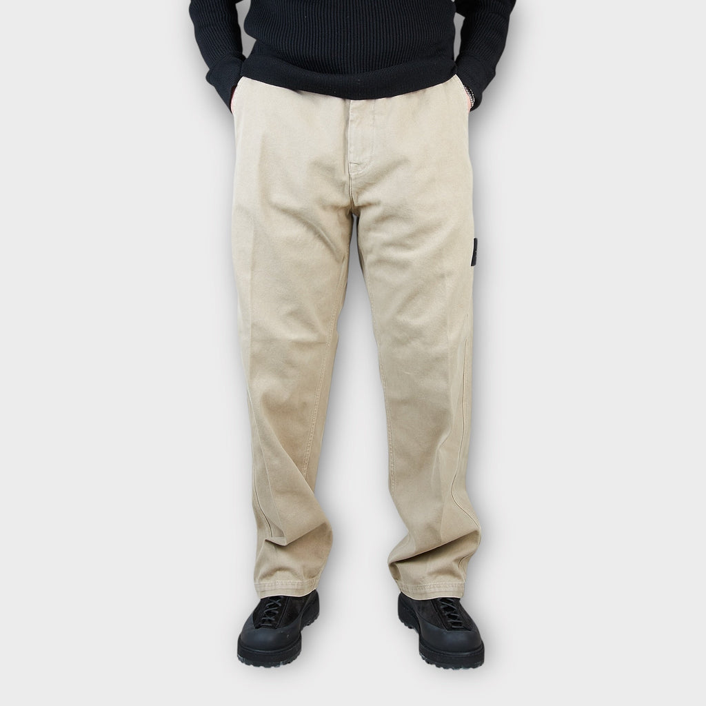 Stone Island Logo Loose Fit Bukser I Sand