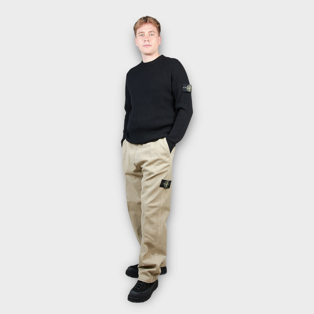 Stone Island Logo Loose Fit Bukser I Sand