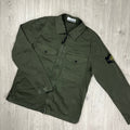 Stone Island Zip Overshirt - Military -Usfansport