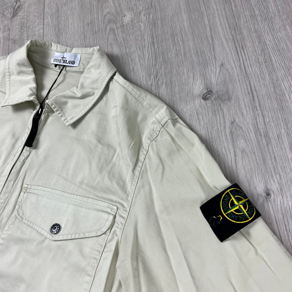 Stone Island Zip Overshirt - Sand -Usfansport