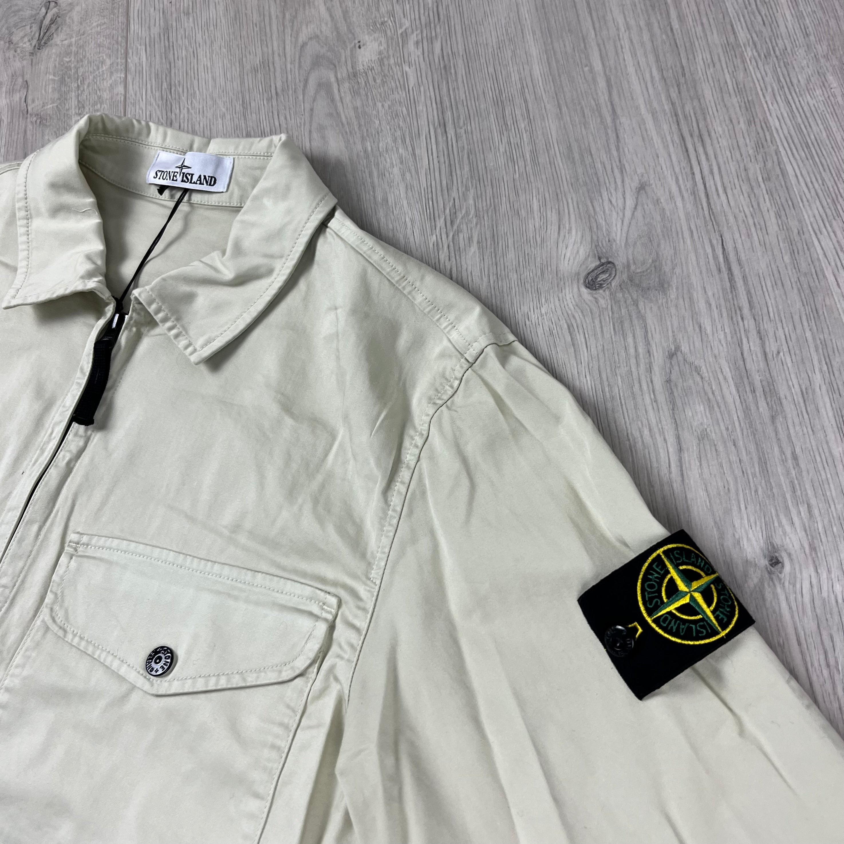 Stone Island Zip Overshirt - Sand -Usfansport