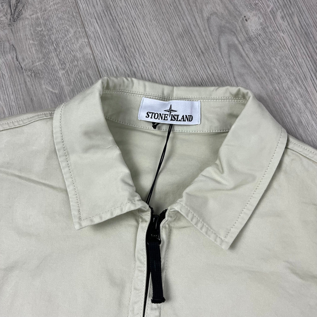 Stone Island Zip Overshirt - Sand -Usfansport