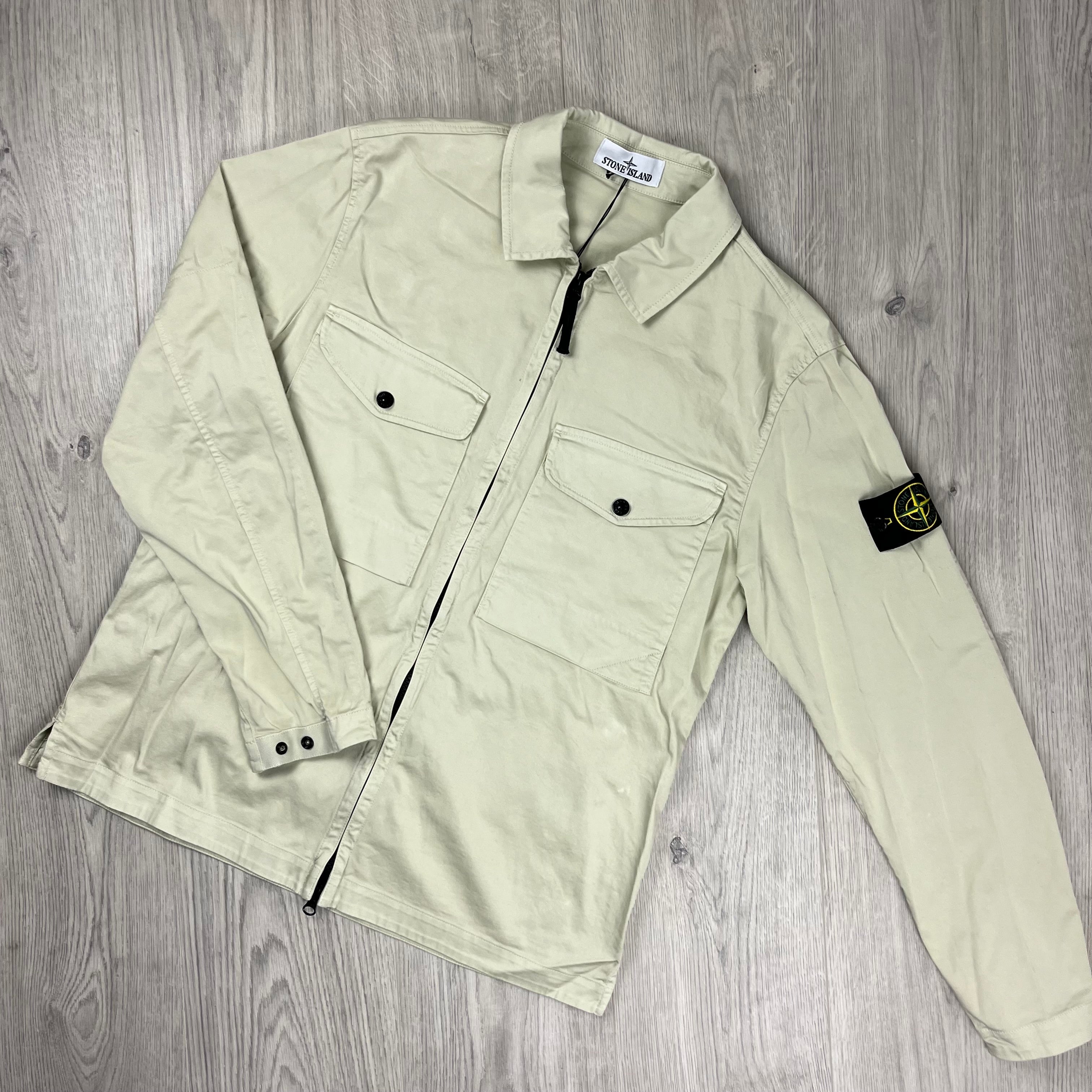Stone Island Zip Overshirt - Sand -Usfansport