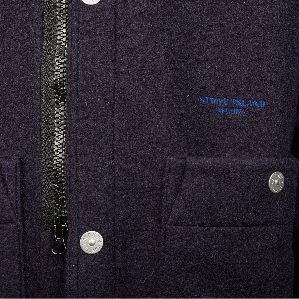 Stone Island Marina Felted Wool Polyester Jacket I Navy