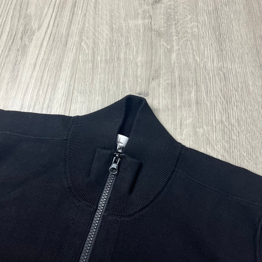 Stone Island Knit Half Zip Fleece - Black -Usfansport