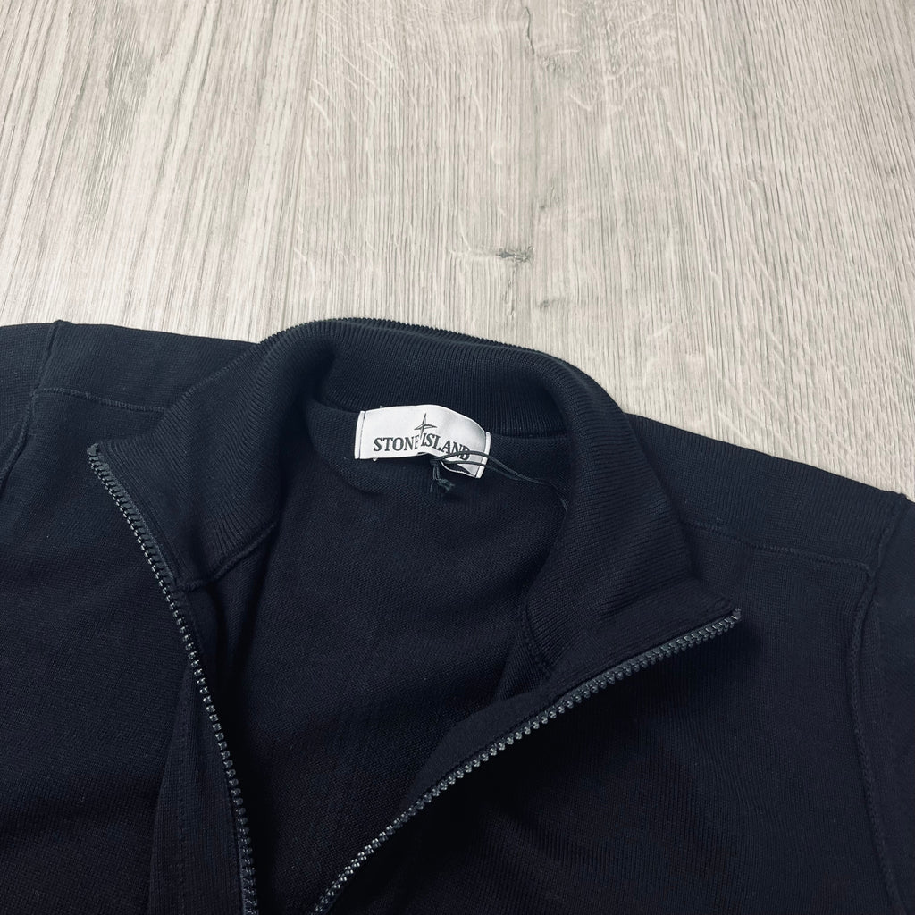 Stone Island Knit Half Zip Fleece - Black -Usfansport