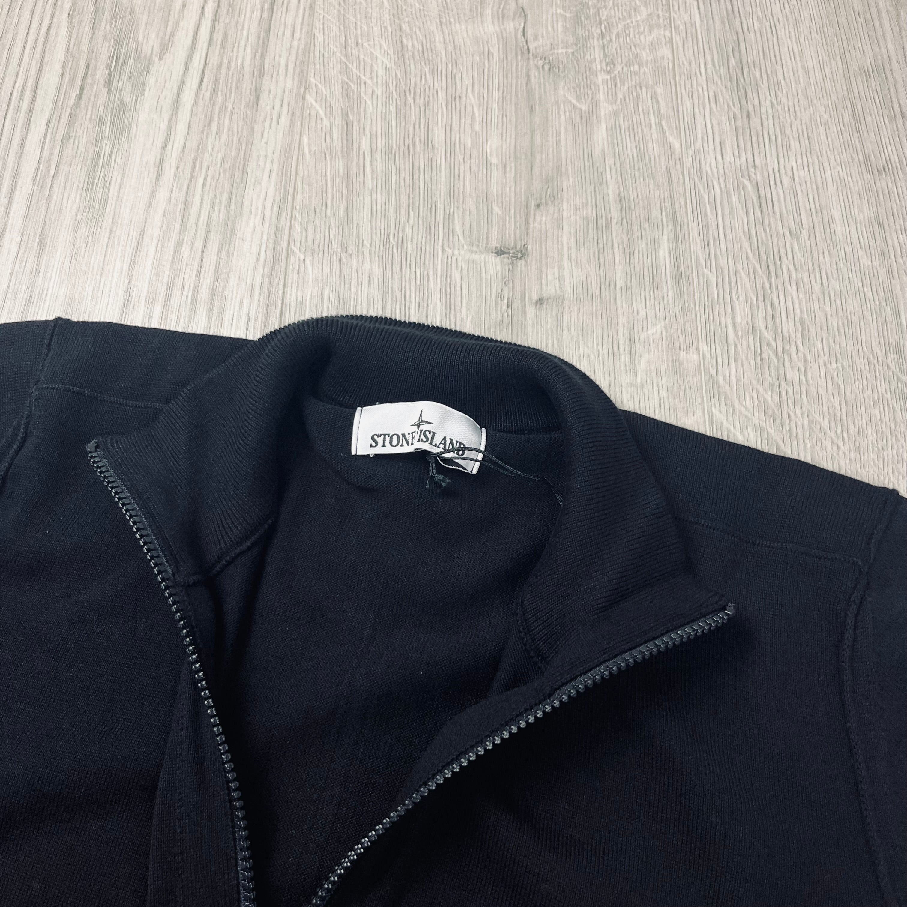 Stone Island Knit Half Zip Fleece - Black -Usfansport