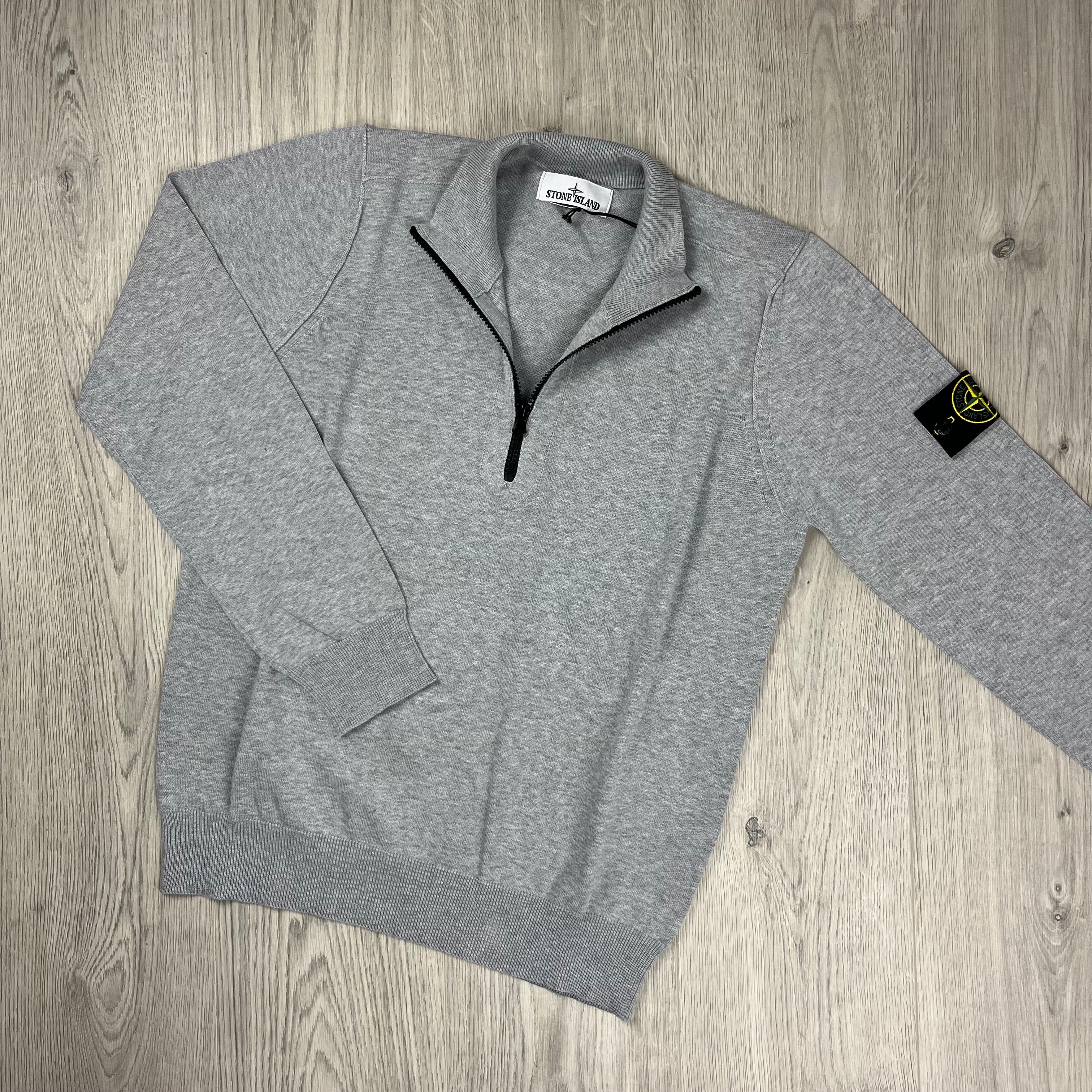 Stone Island Knit Half Zip Fleece - Grey -Usfansport