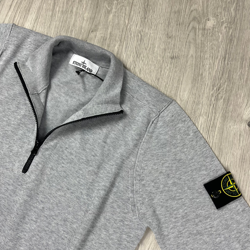Stone Island Knit Half Zip Fleece - Grey -Usfansport