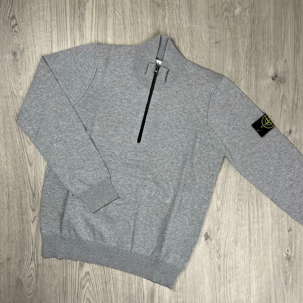 Stone Island Knit Half Zip Fleece - Grey -Usfansport