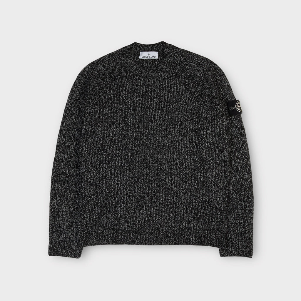 Stone Island Knit Reflective Jumper I Black Melange