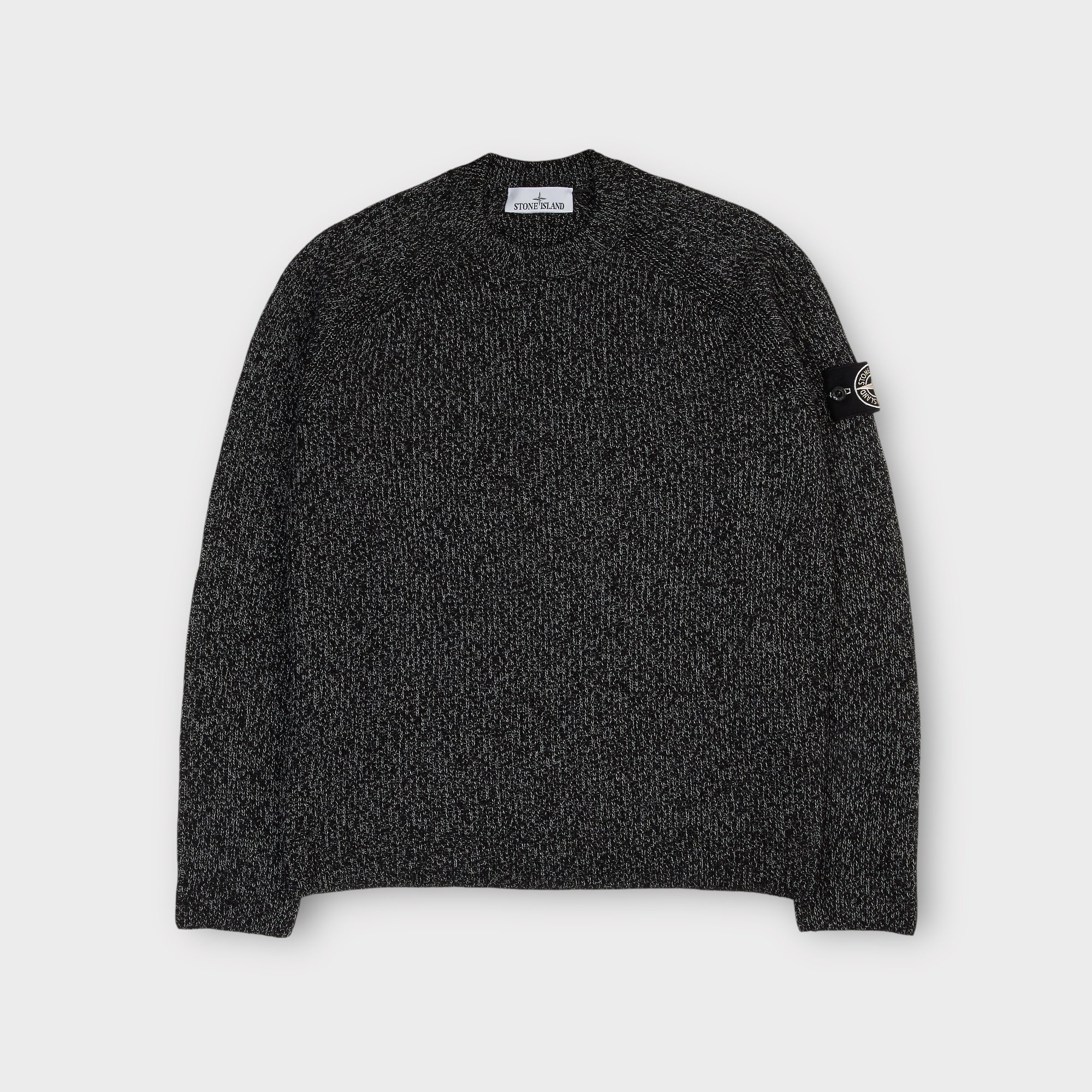 Stone Island Knit Reflective Jumper I Black Melange