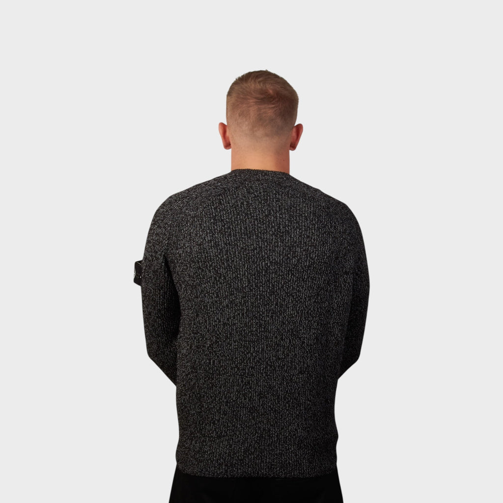 Stone Island Knit Reflective Jumper I Black Melange