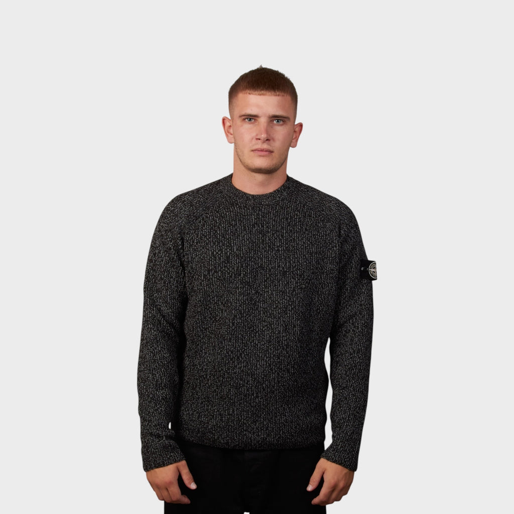 Stone Island Knit Reflective Jumper I Black Melange