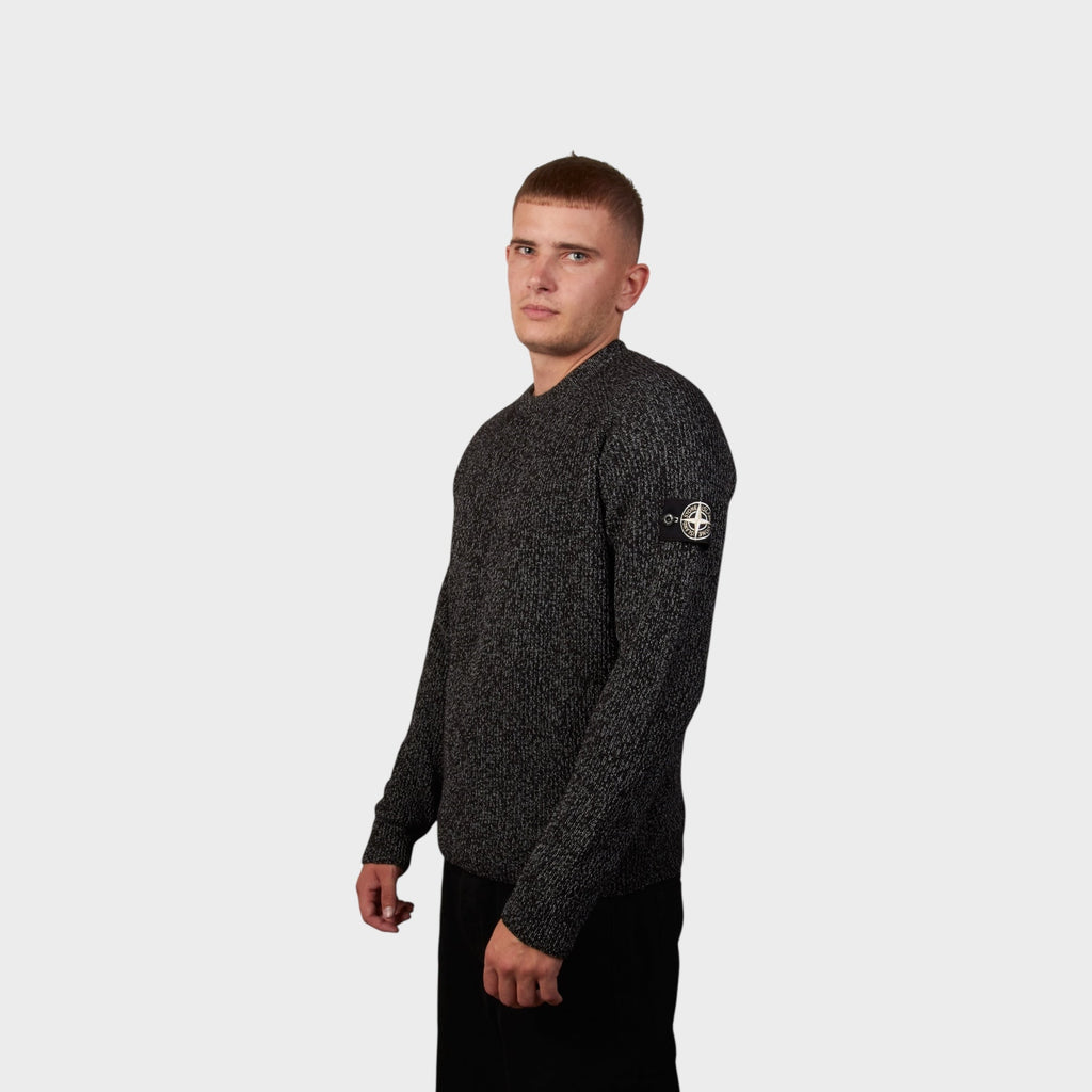 Stone Island Knit Reflective Jumper I Black Melange