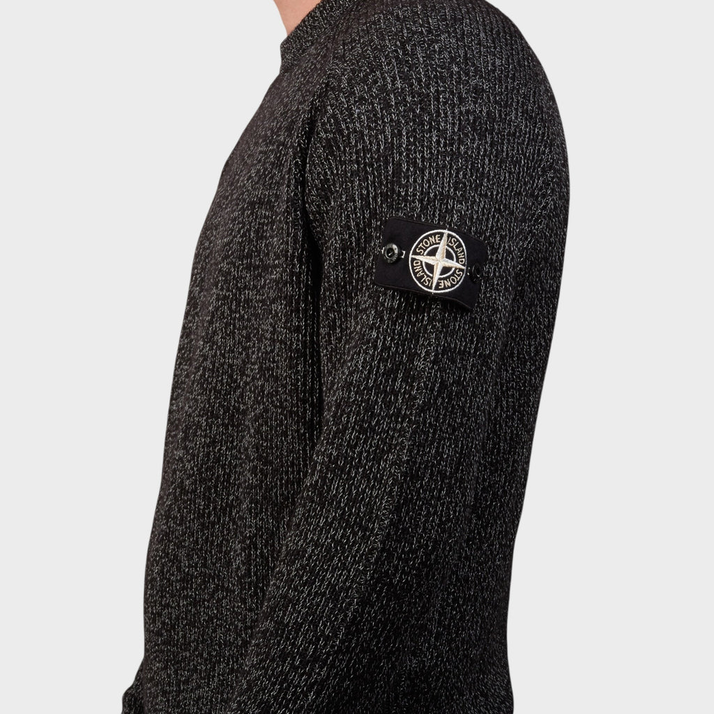 Stone Island Knit Reflective Jumper I Black Melange