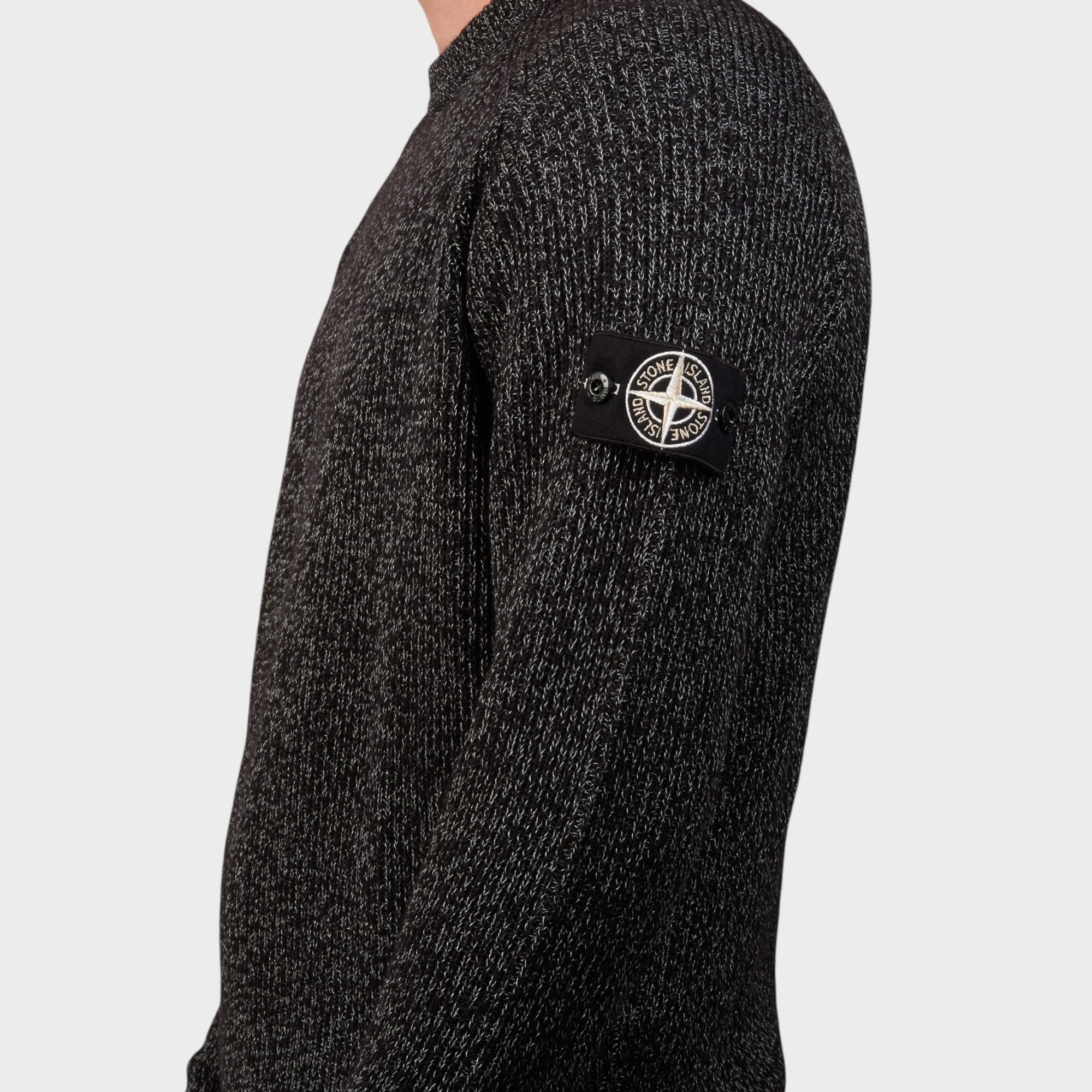 Stone Island Knit Reflective Jumper I Black Melange