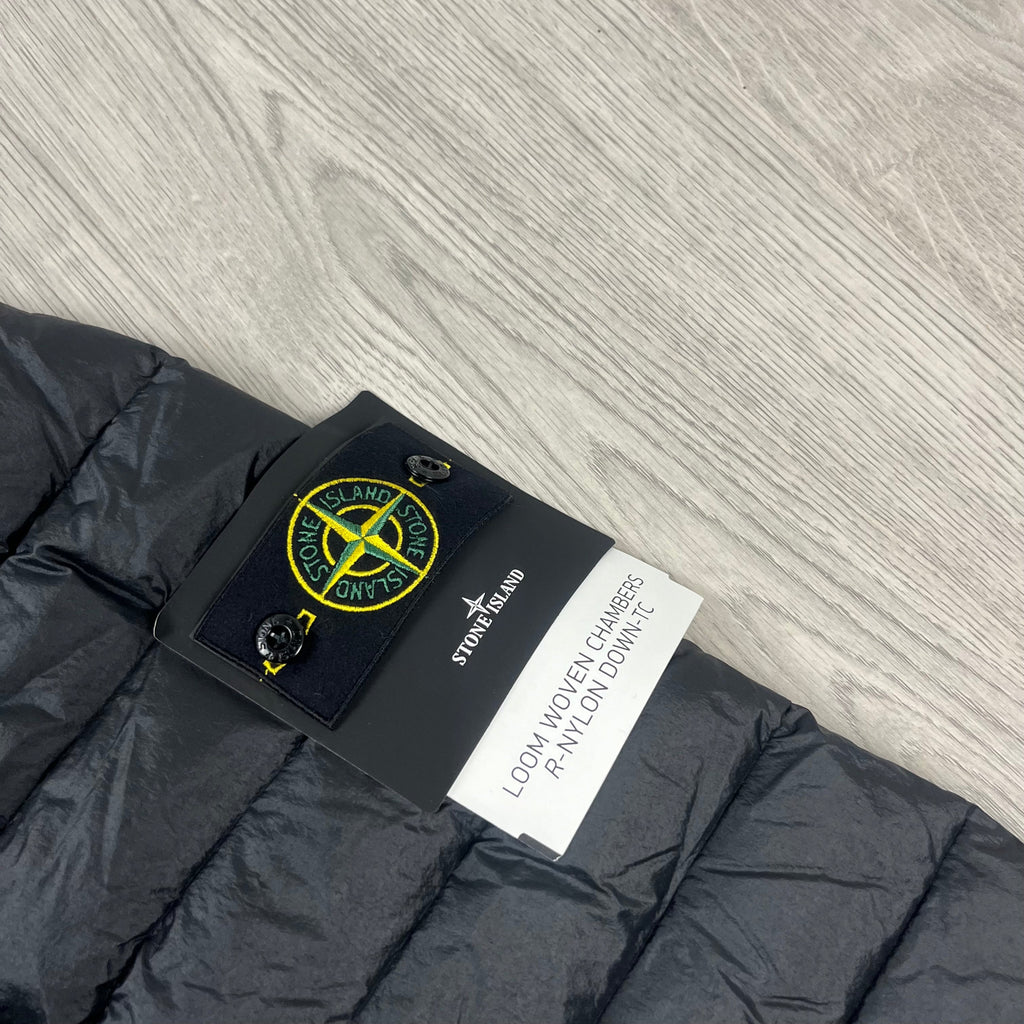 Stone Island Woven Down Jacket - Black -Usfansport