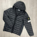 Stone Island Woven Down Jacket - Black -Usfansport
