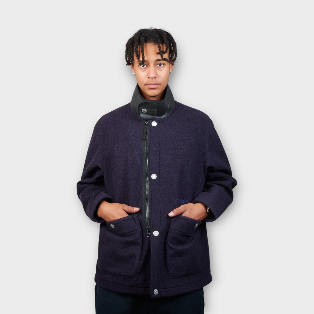 Stone Island Marina Felted Wool Polyester Jacket I Navy