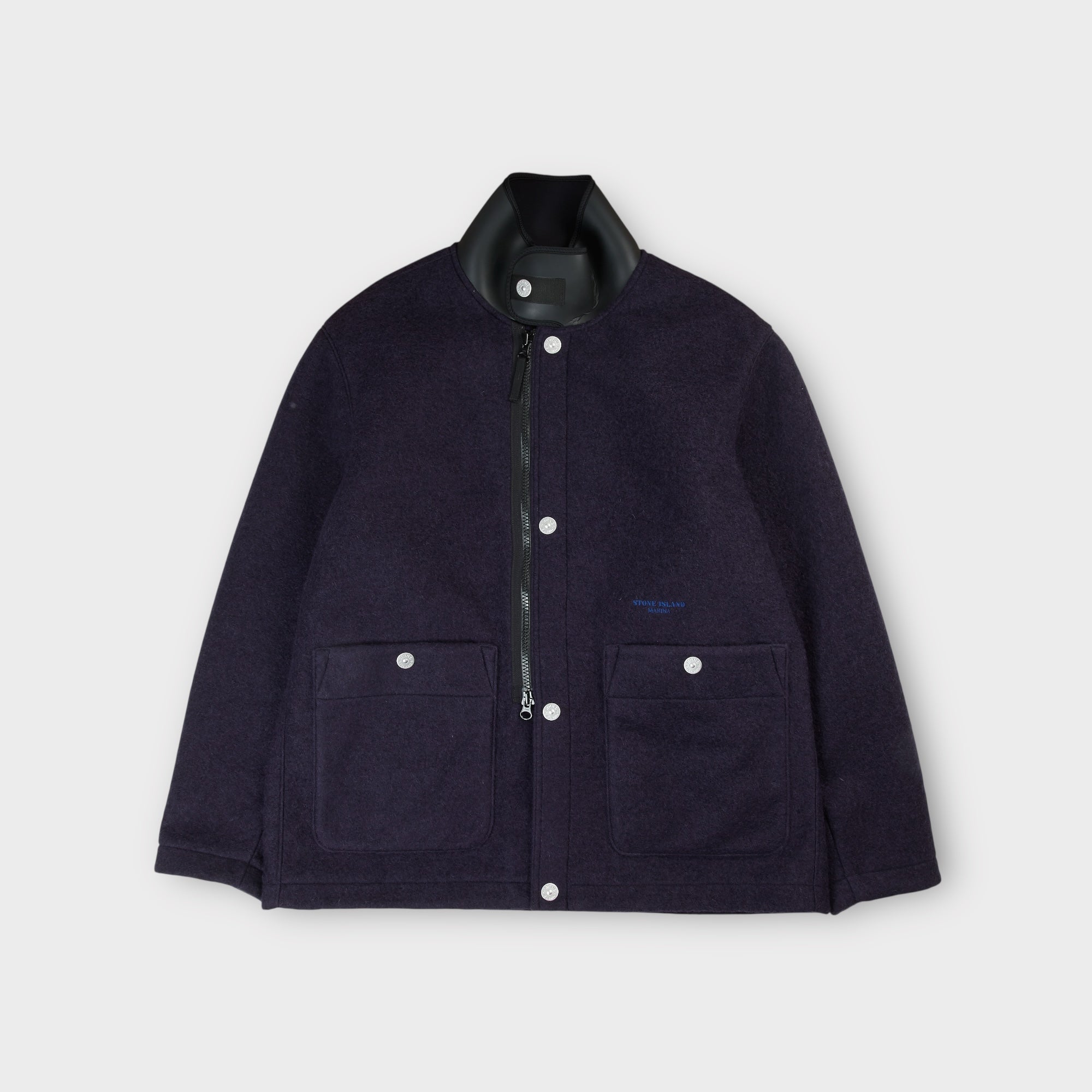 Stone Island Marina Felted Wool Polyester Jacket I Navy