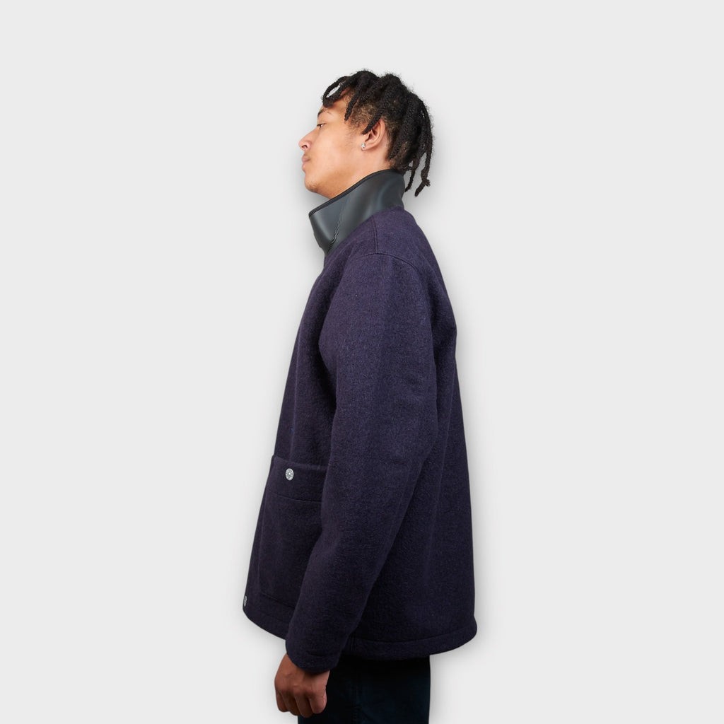 Stone Island Marina Felted Wool Polyester Jacket I Navy