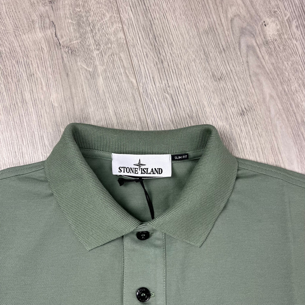 Stone Island Patch Polo Shirt - Sage -Usfansport