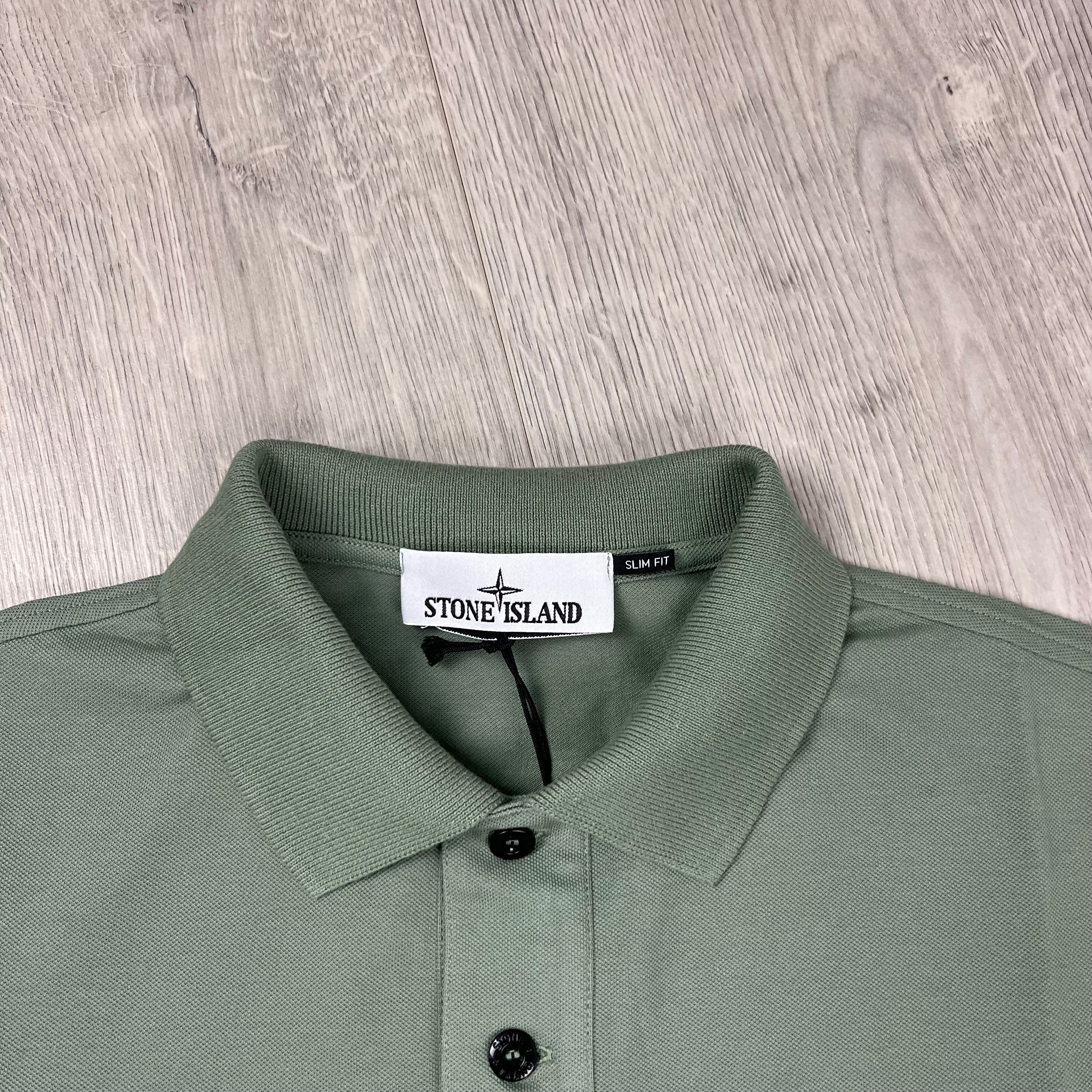 Stone Island Patch Polo Shirt - Sage -Usfansport