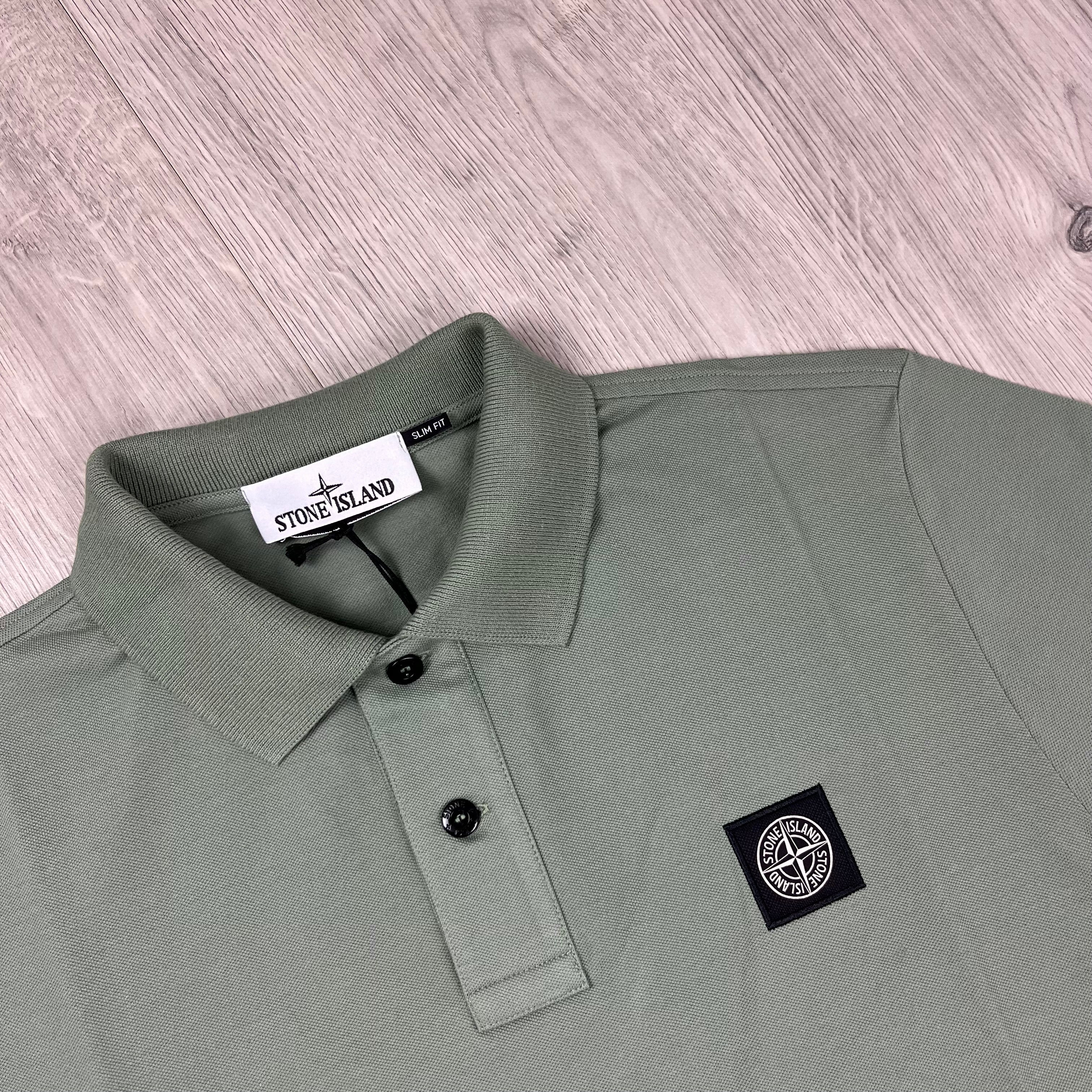 Stone Island Patch Polo Shirt - Sage -Usfansport