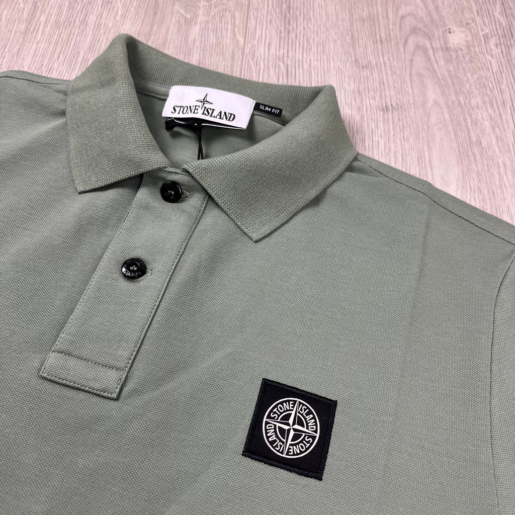 Stone Island Patch Polo Shirt - Sage -Usfansport