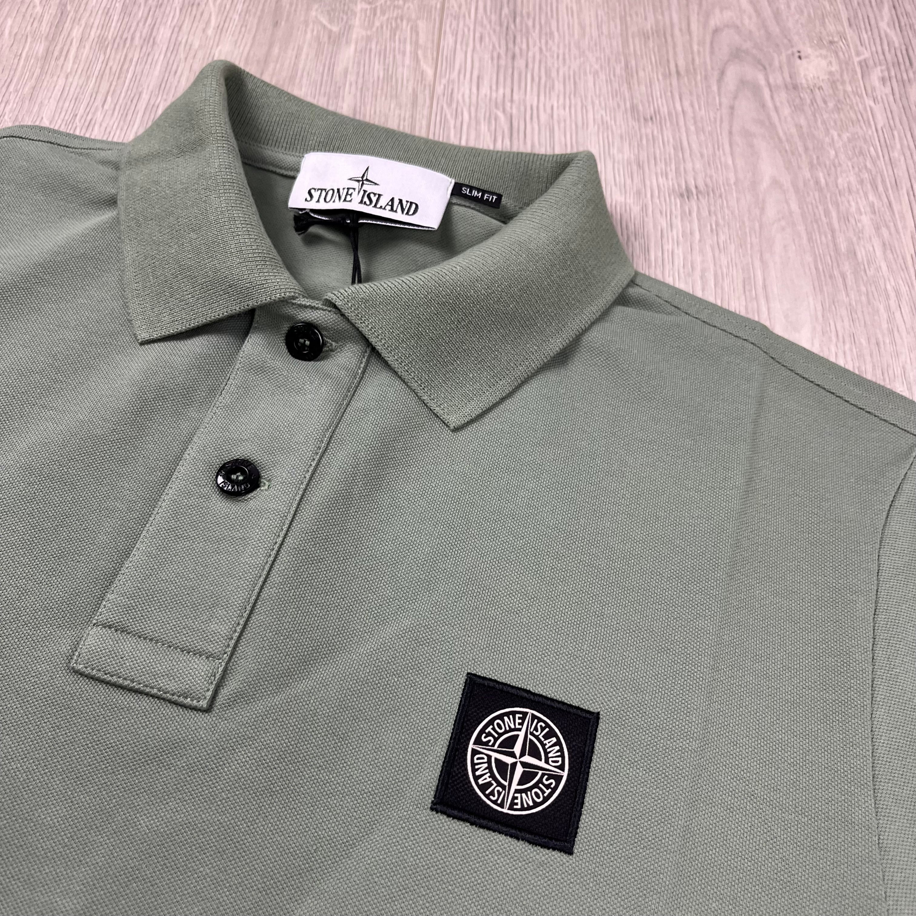 Stone Island Patch Polo Shirt - Sage -Usfansport