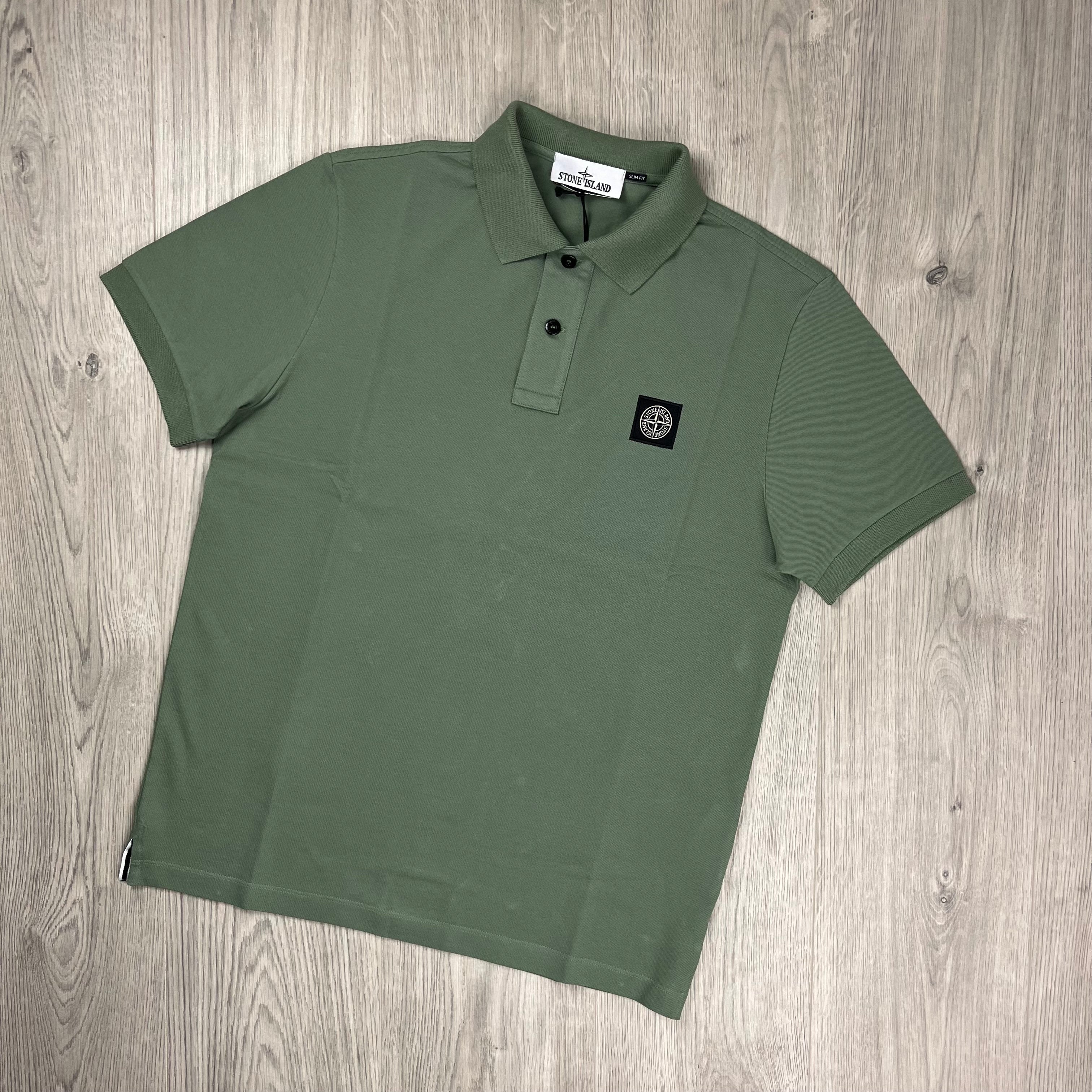 Stone Island Patch Polo Shirt - Sage -Usfansport