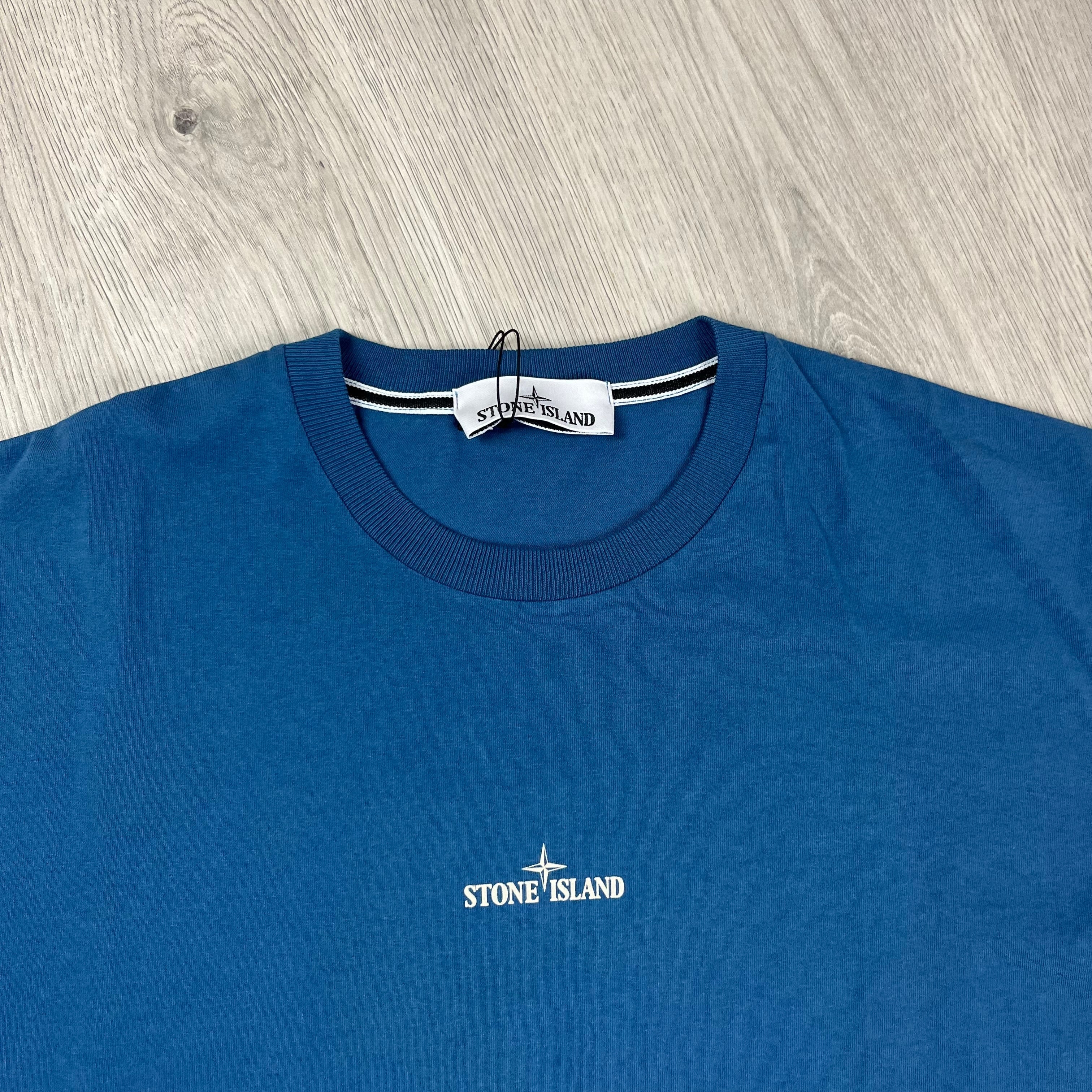 Stone Island Printed T-Shirt - Avio Blue -Usfansport