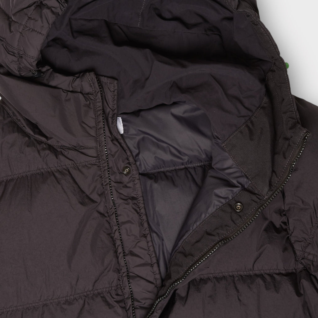 Stone Island Garment Crinkle Reps Dun Hooded Jakke I Sort