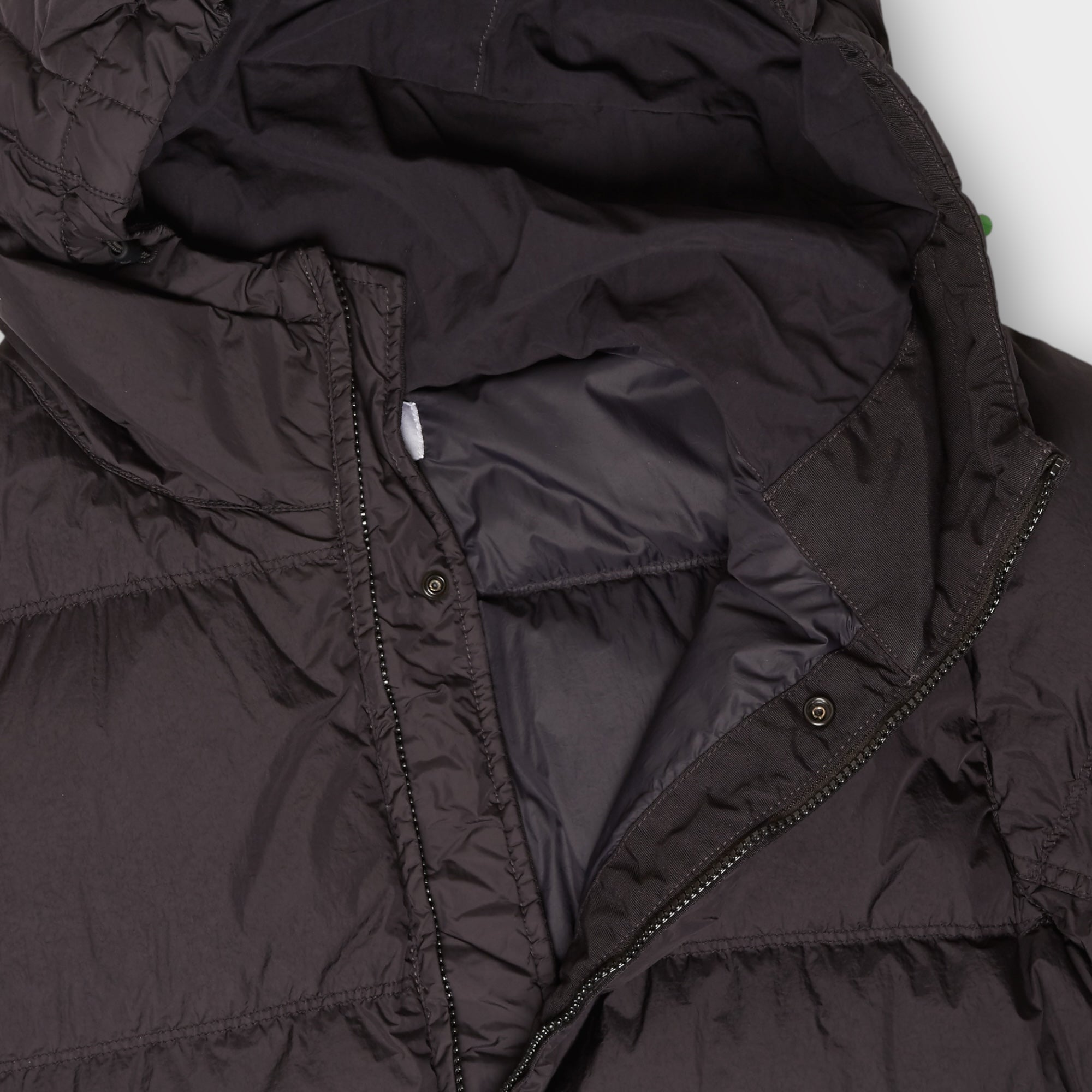 Stone Island Garment Crinkle Reps Dun Hooded Jakke I Sort