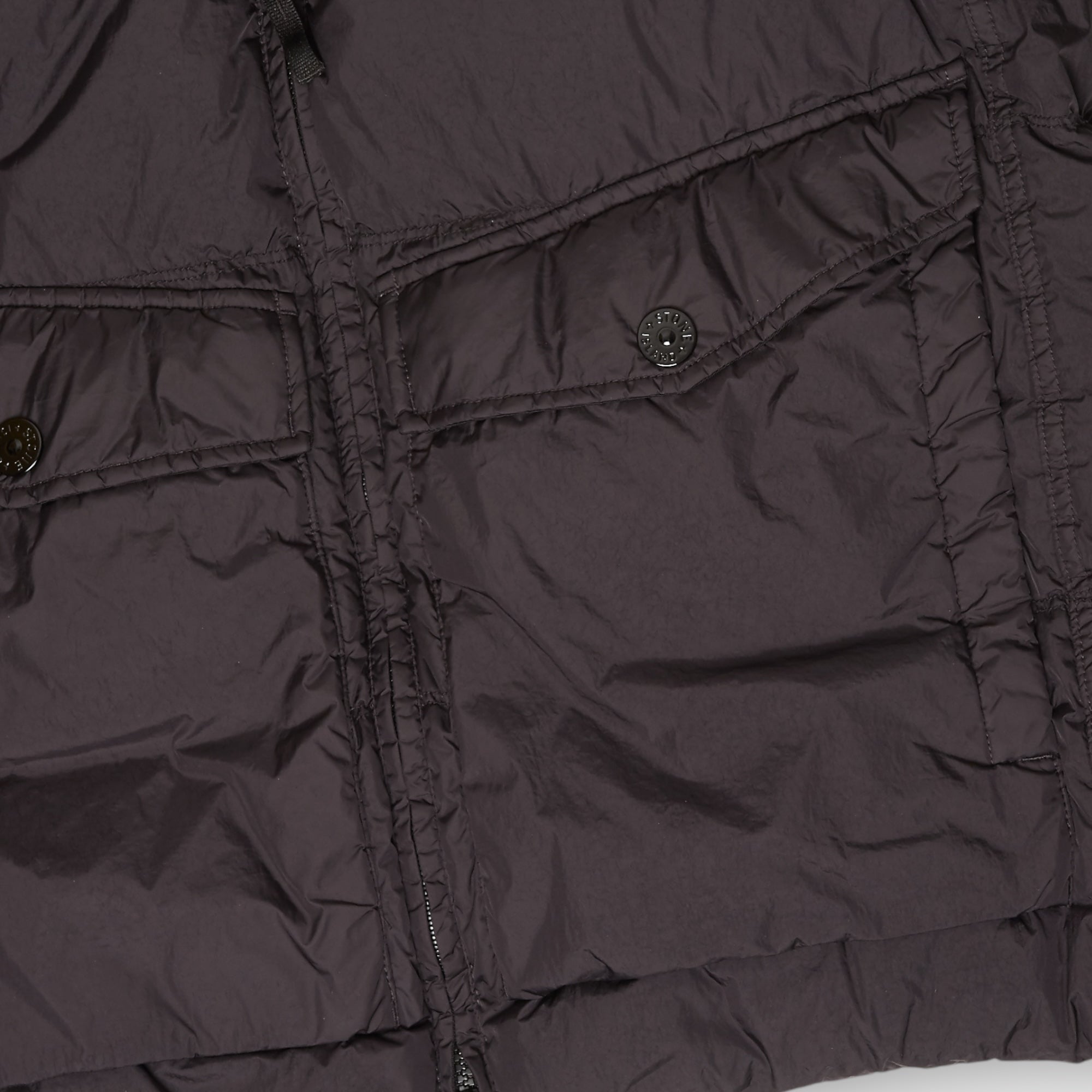 Stone Island Garment Crinkle Reps Dun Hooded Jakke I Sort