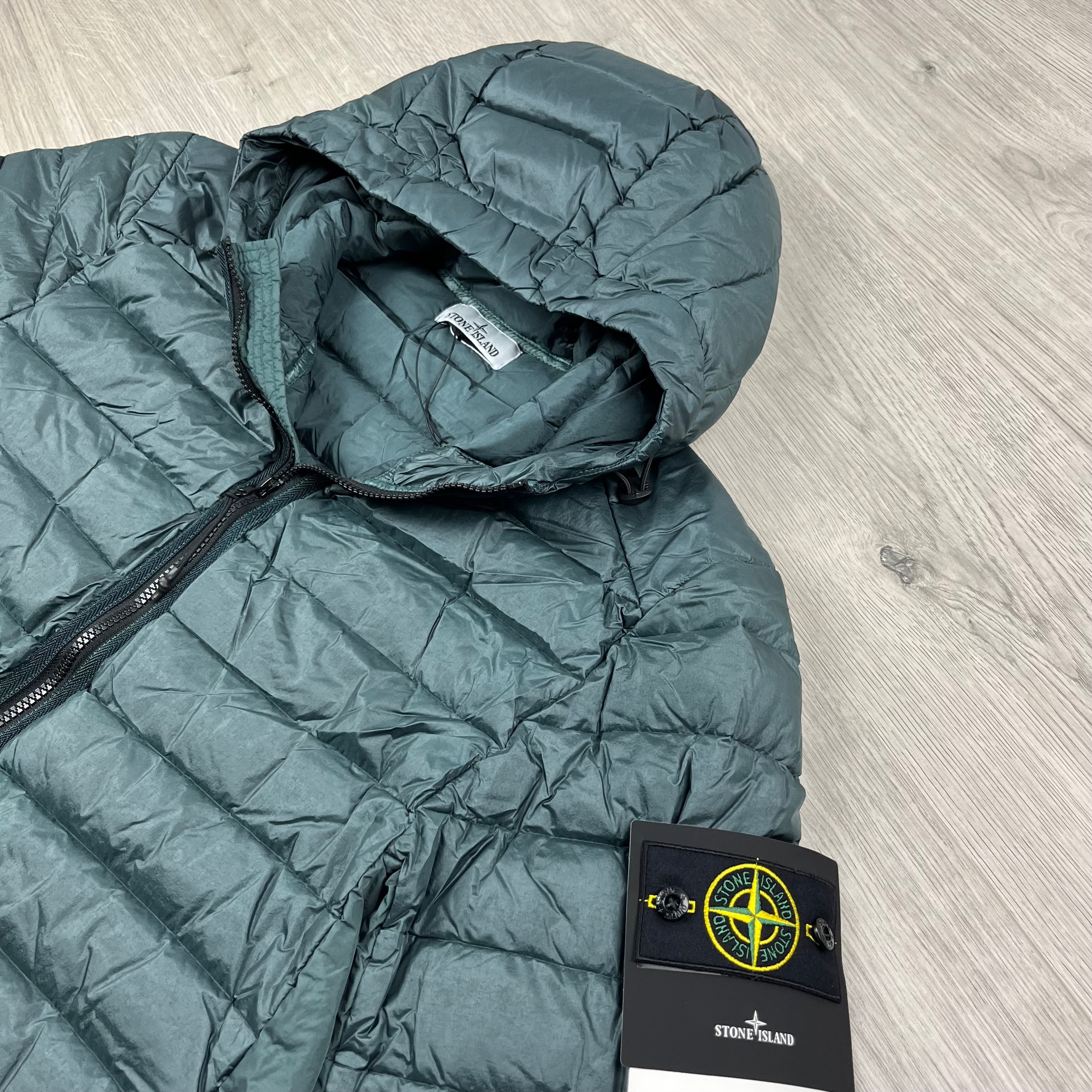 Stone Island Woven Down Jacket - Green -Usfansport