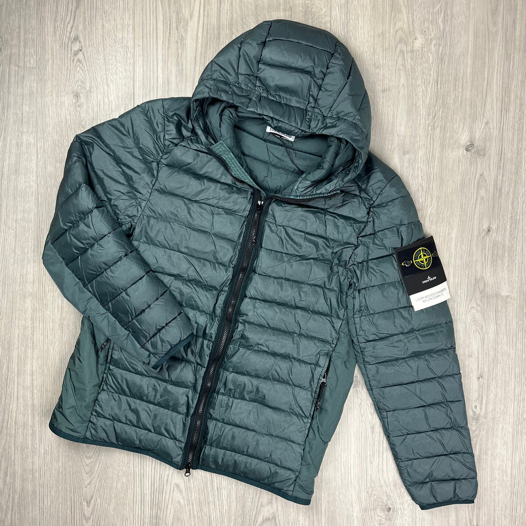 Stone Island Woven Down Jacket - Green -Usfansport