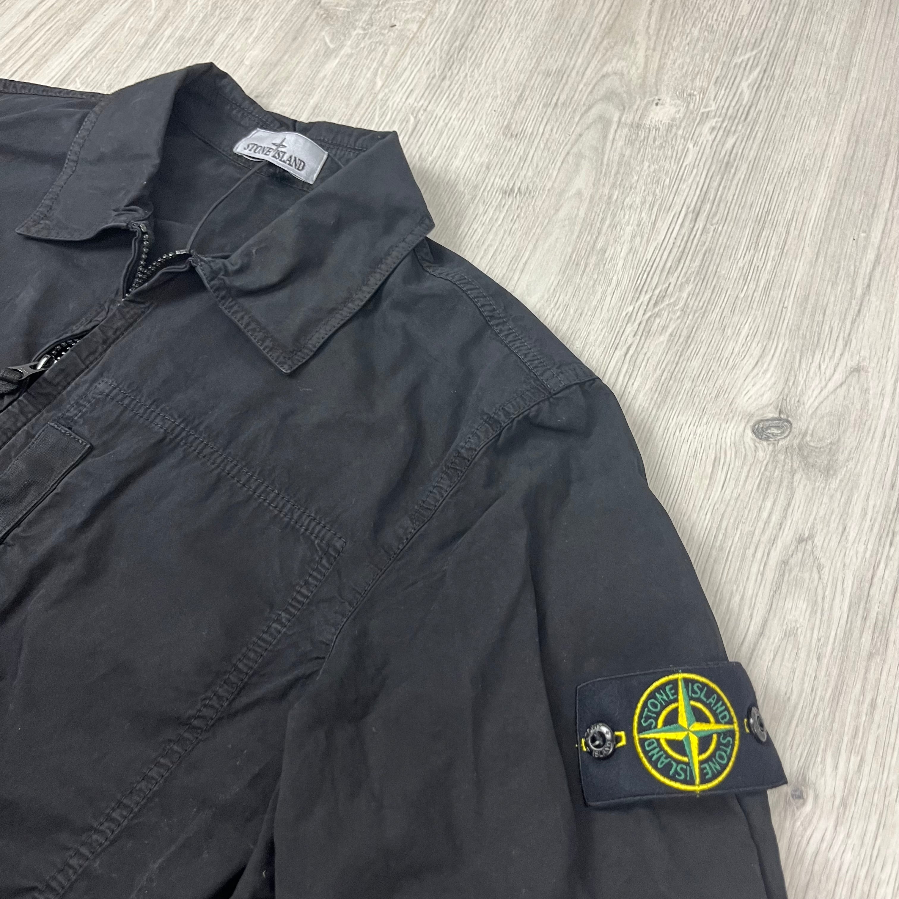 Stone Island Zip Overshirt - Black -Usfansport
