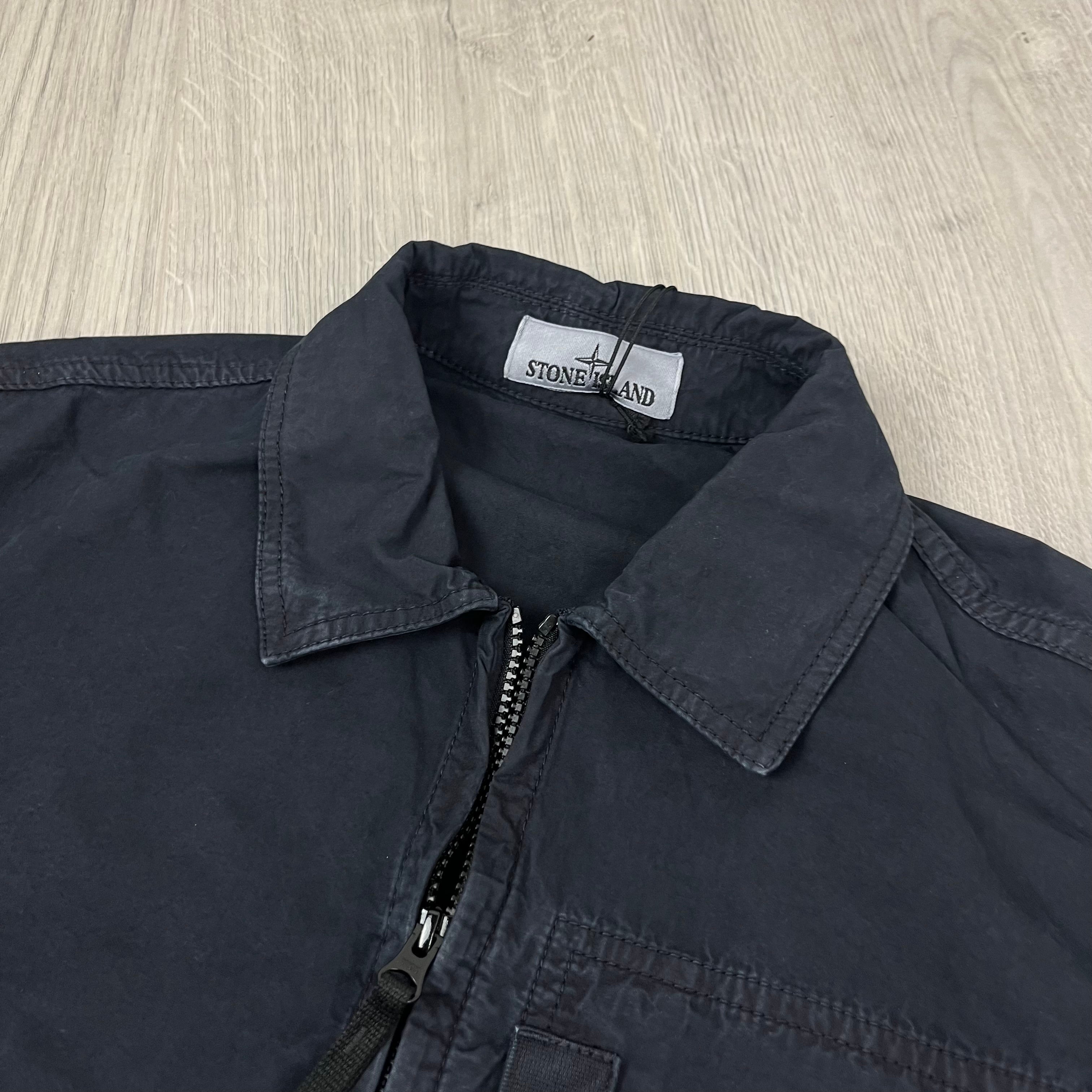 Stone Island Zip Overshirt - Navy -Usfansport