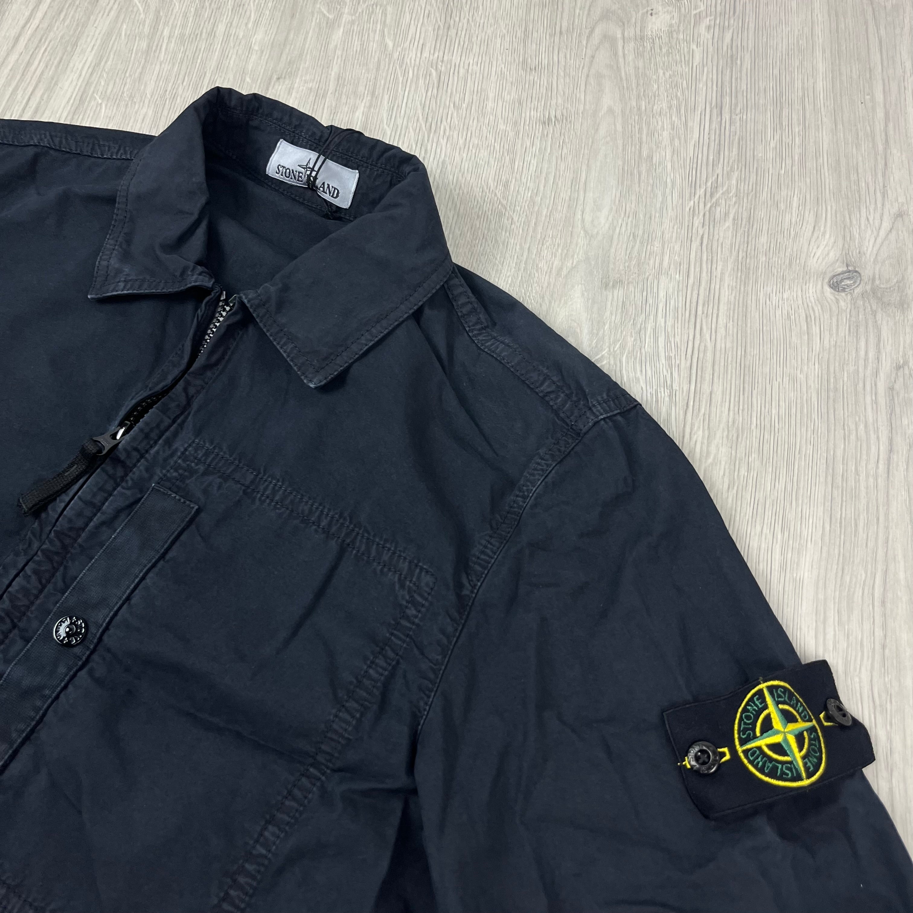 Stone Island Zip Overshirt - Navy -Usfansport