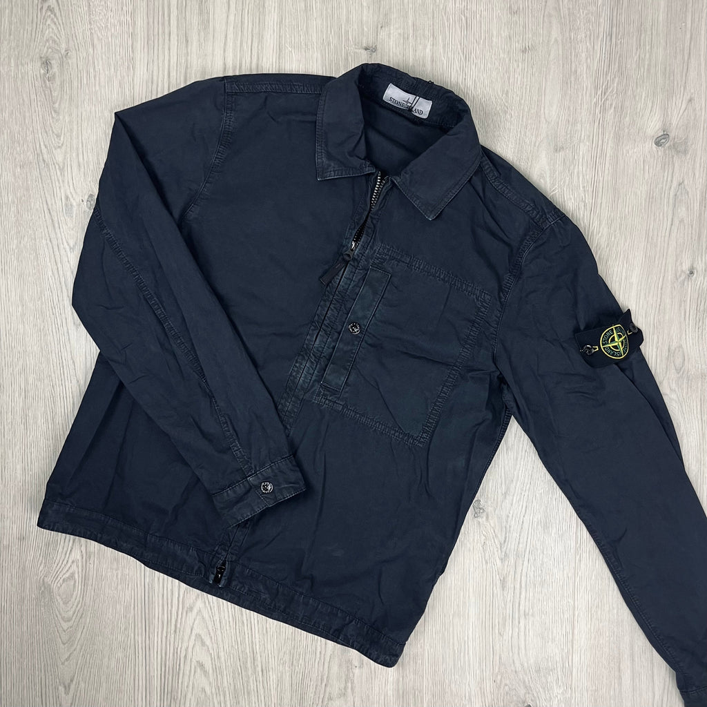 Stone Island Zip Overshirt - Navy -Usfansport